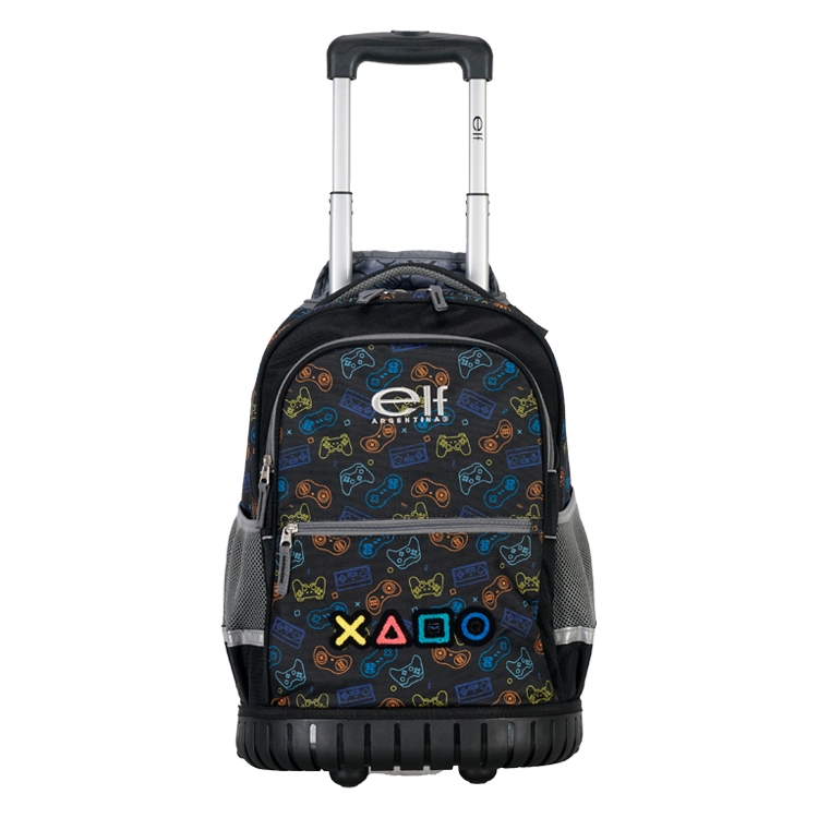 Mochila Escolar Elf 2026 1 Division Negra con Carro Art.I6458B